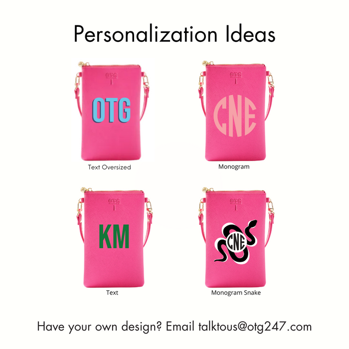 #1 Hot Pink 19th Hole Crossbody Wristlet – personalized image