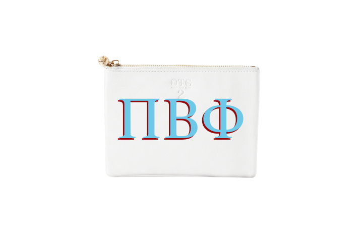 #2 White Pi Phi Pouch