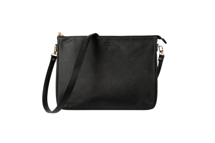 #9 Black Padded Crossbody Techie