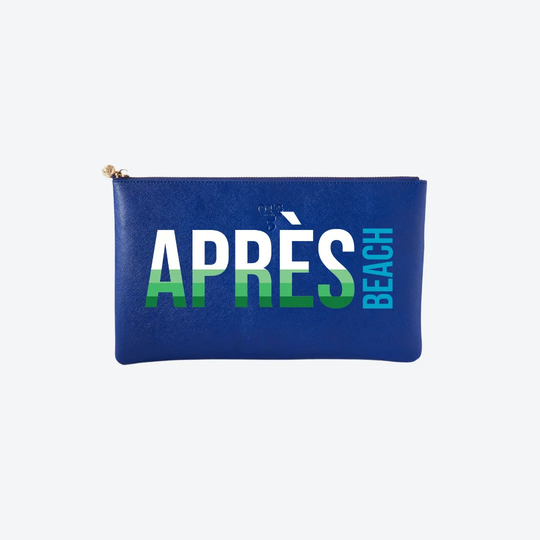 #5 Navy Après Beach Clutch, front view
