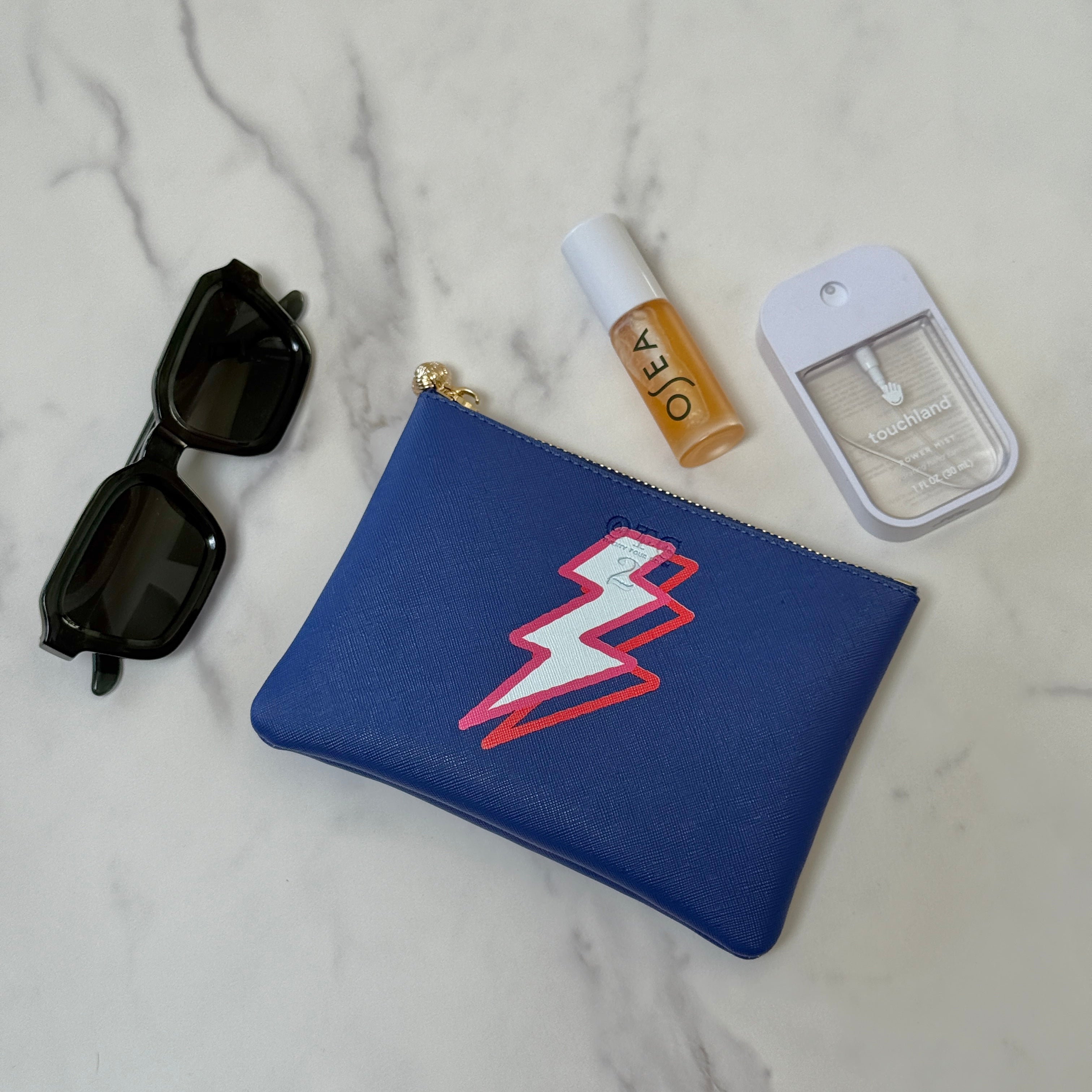 #2 Navy Lightning Bolt Pouch
