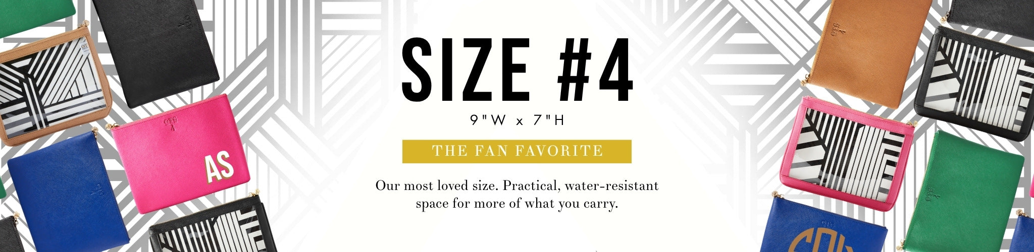 Size 4 OTG bags overlaying the OTG|247 Shay Stripe pattern with text title Size 4