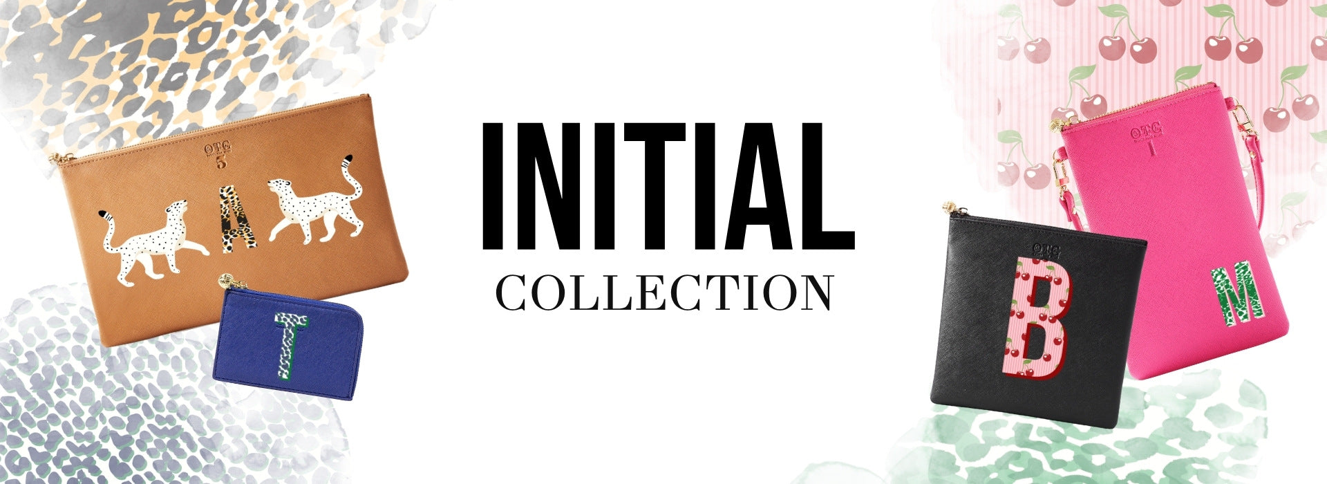 Promotional banner for the Single Letter Initialized Bags collection.