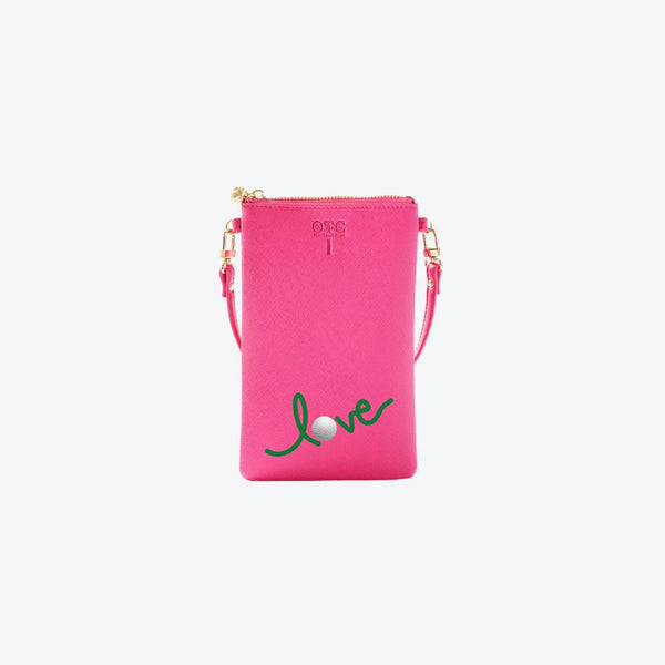 #1 Hot Pink Golf Love Crossbody Wristlet, front view