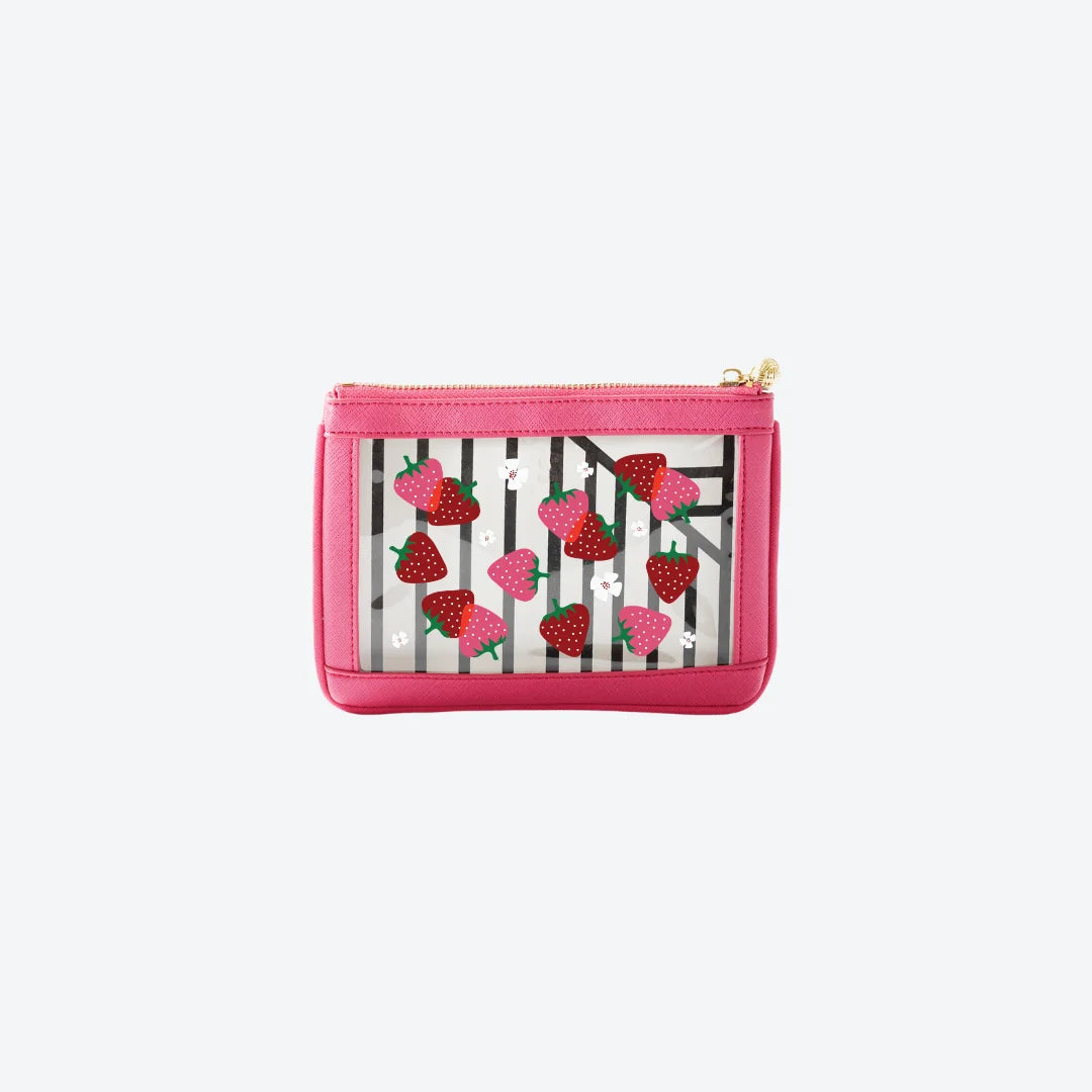 #2 Nudie Hot Pink Strawberry Pouch, front view