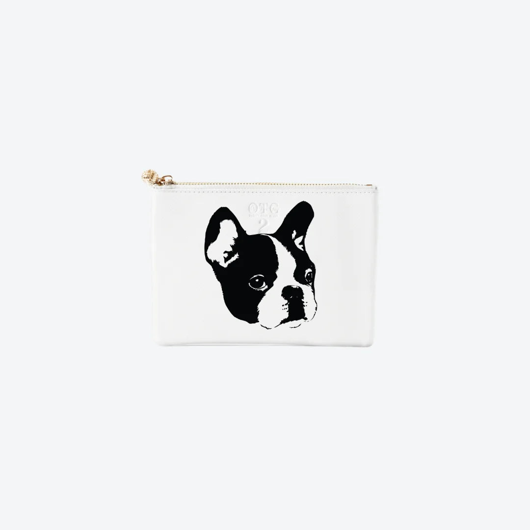 #2 White Frenchie Pouch