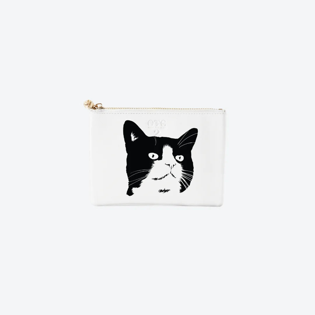 #2 White Spot Cat Pouch