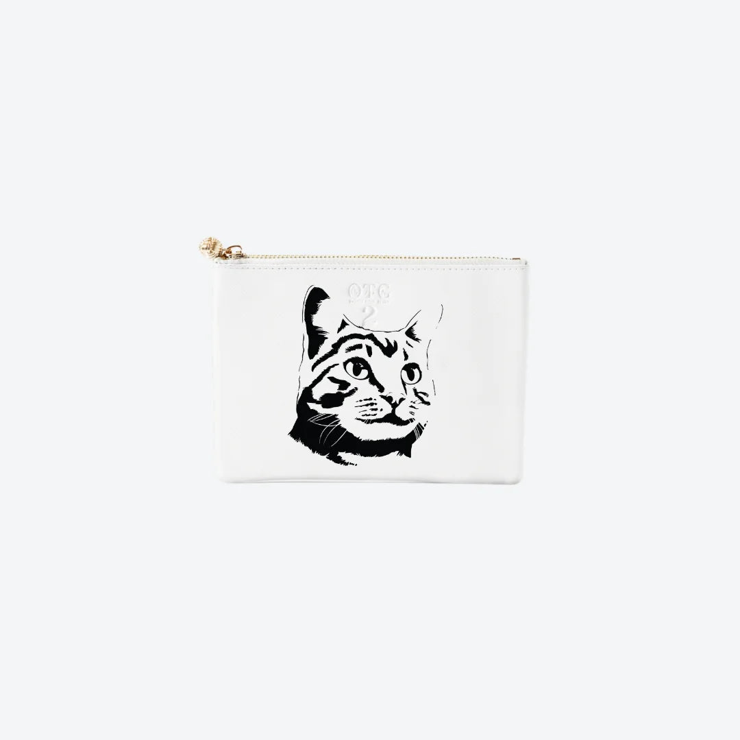 #2 White Striped Cat Pouch