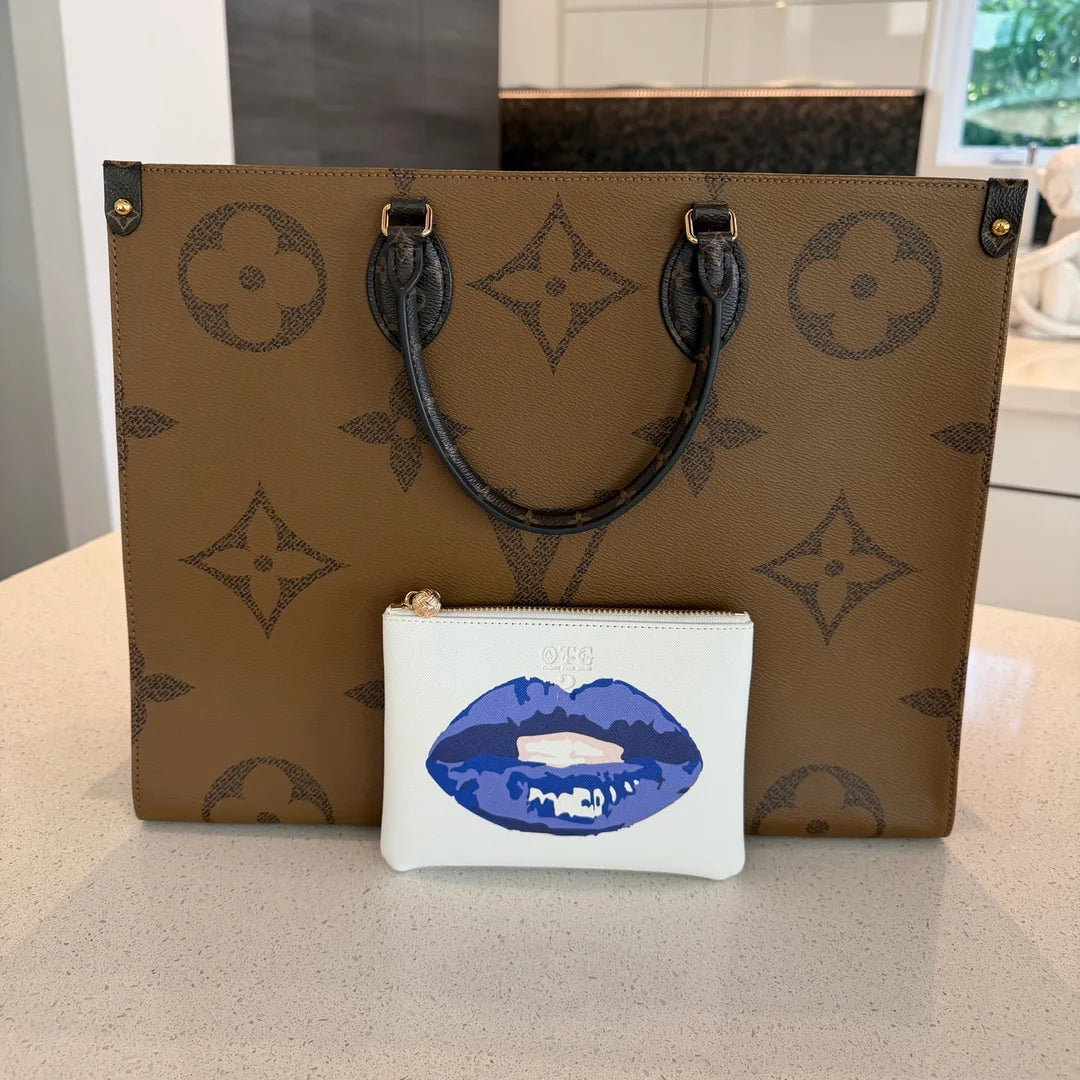 #2 White Lips Blue Pouch