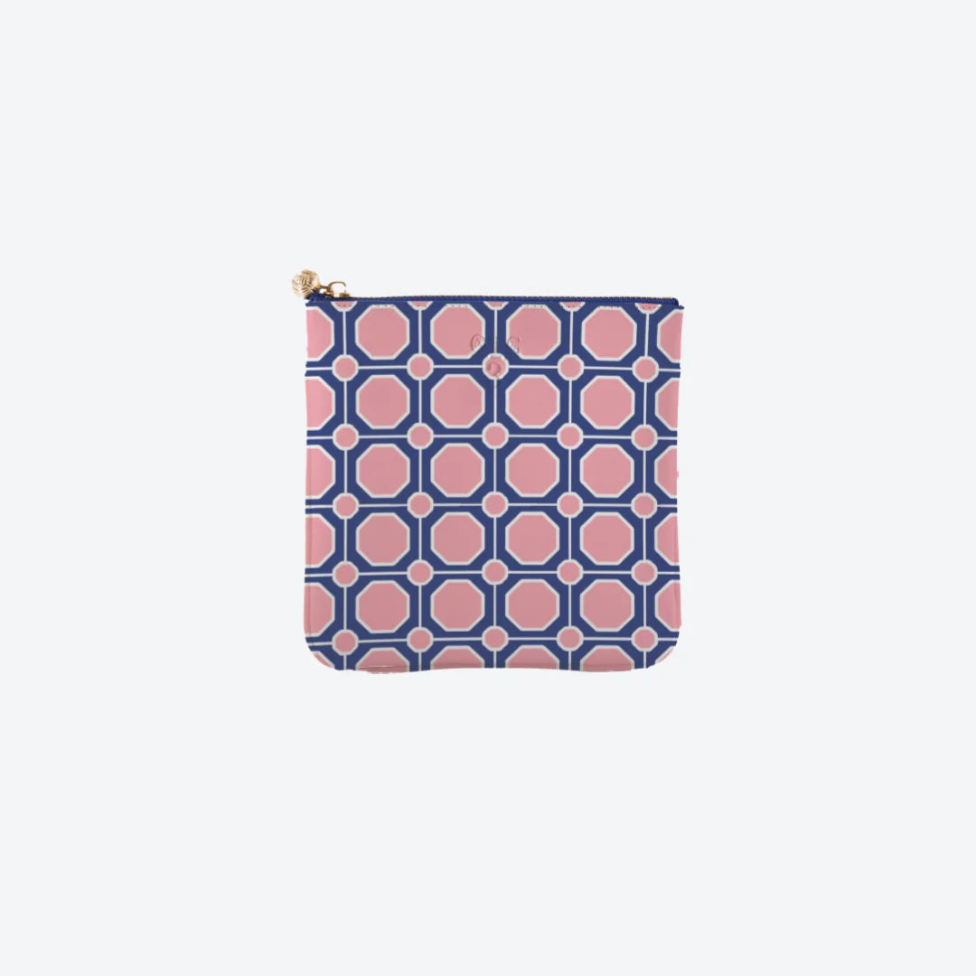 #3 Kelsie Geo Navy Pouch, front view