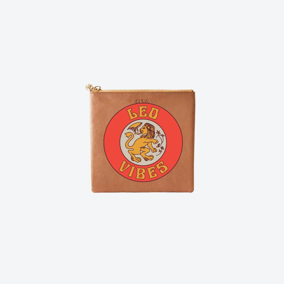 #3 Tan Leo Pouch, front view