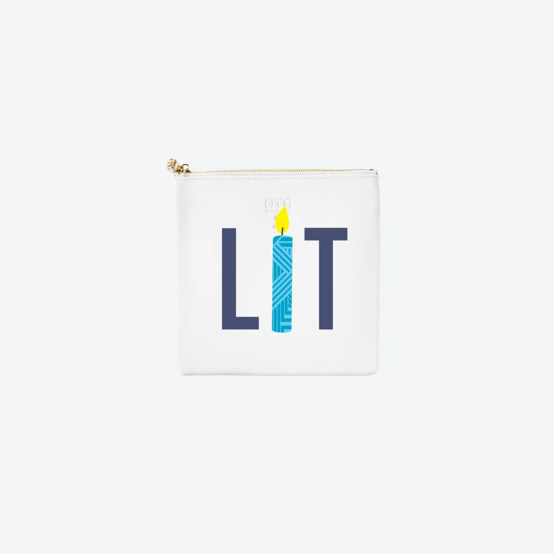 #3 White Lit Pouch, front view