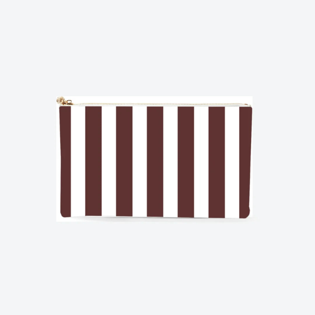 #5 Meeghan Stripe Brown Clutch
