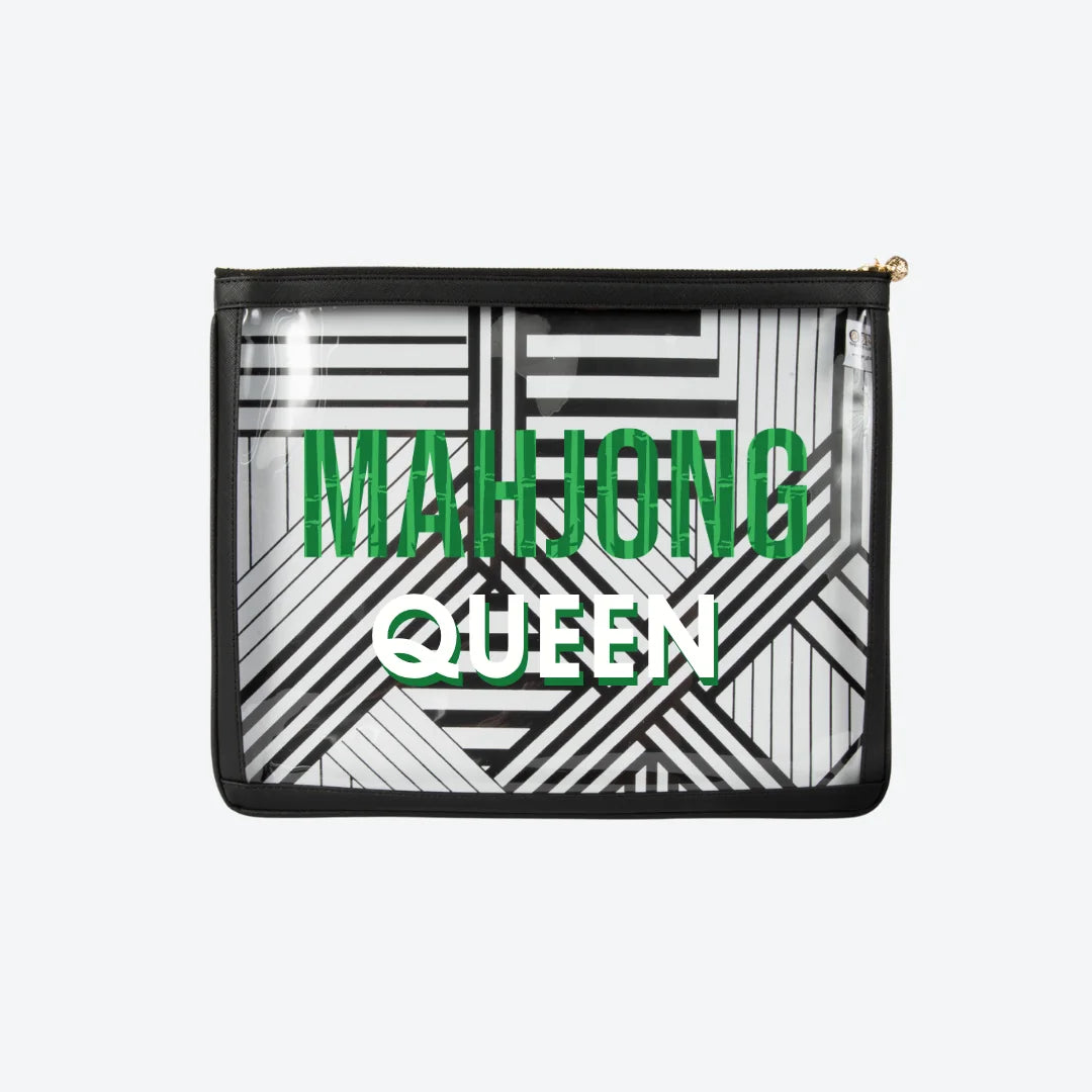 #8 Nudie Black Mahjong Queen Pouch, front view