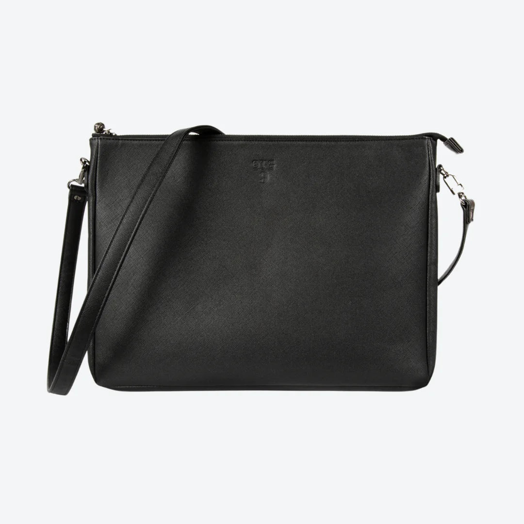 Size #9 Blackout Padded Crossbody Techie, front view
