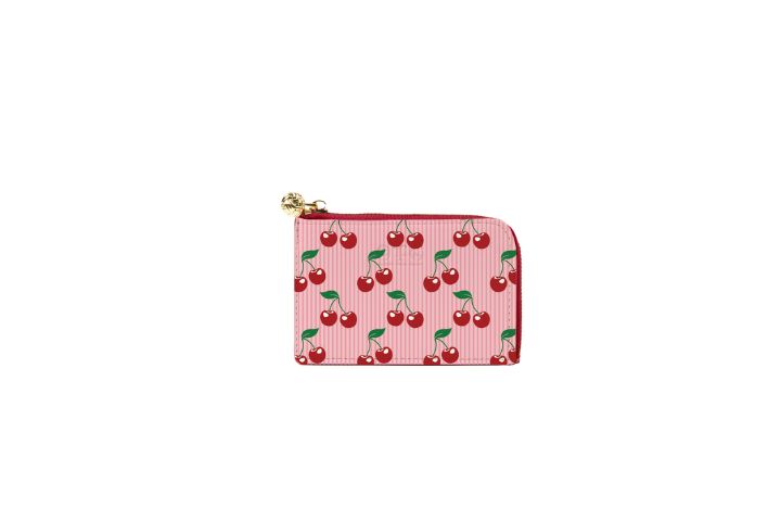 Card Case Cherries Hot Pink