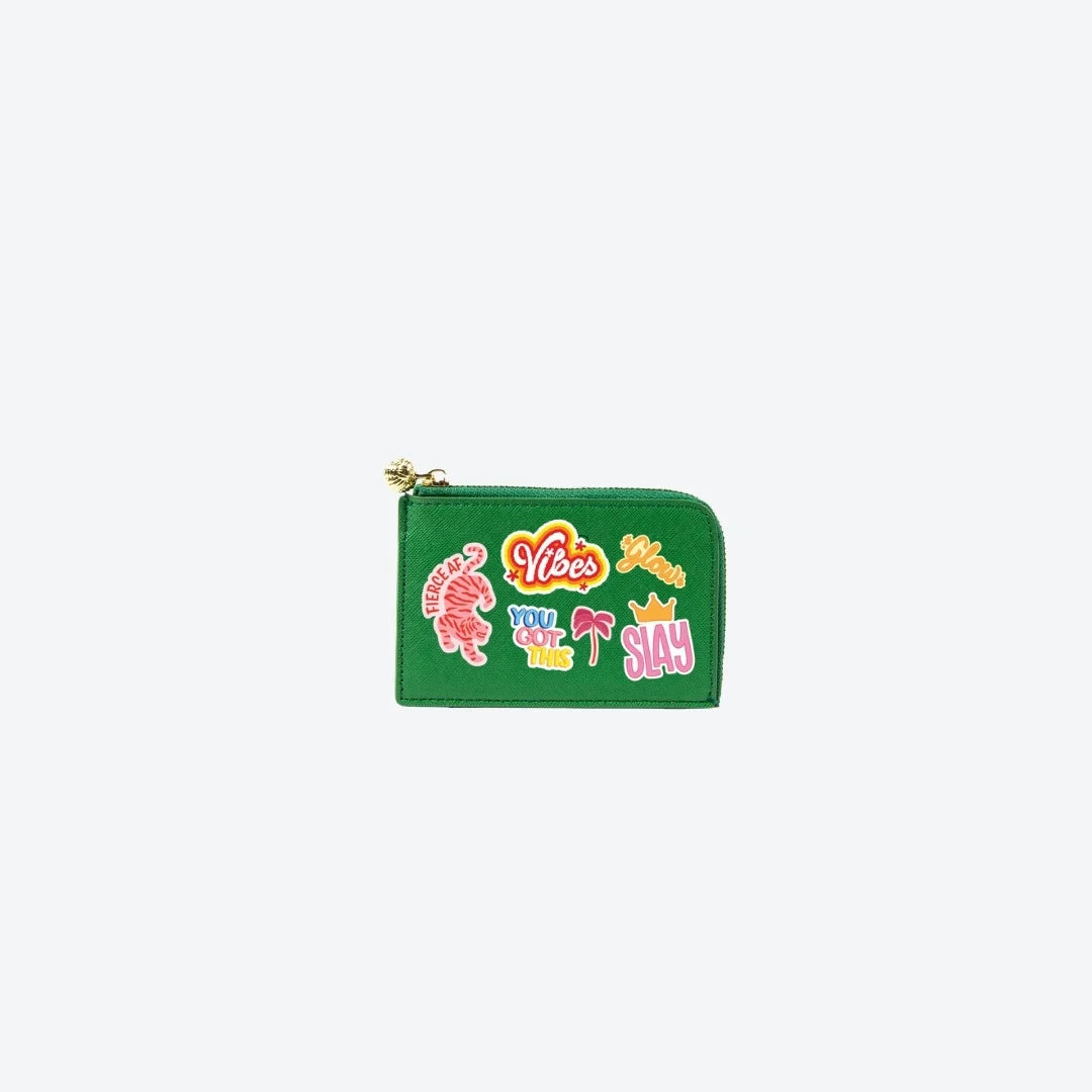 Card Case Green Positive Vibes