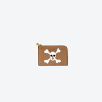 Card Case Tan Holly Skull