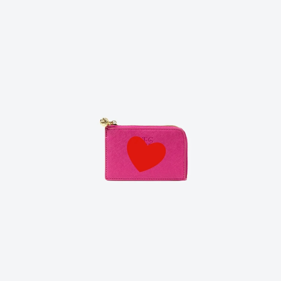Card Case Hot Pink Love, front view