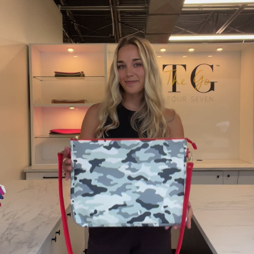Load video: #9 Abby Camo Padded Crossbody Techie