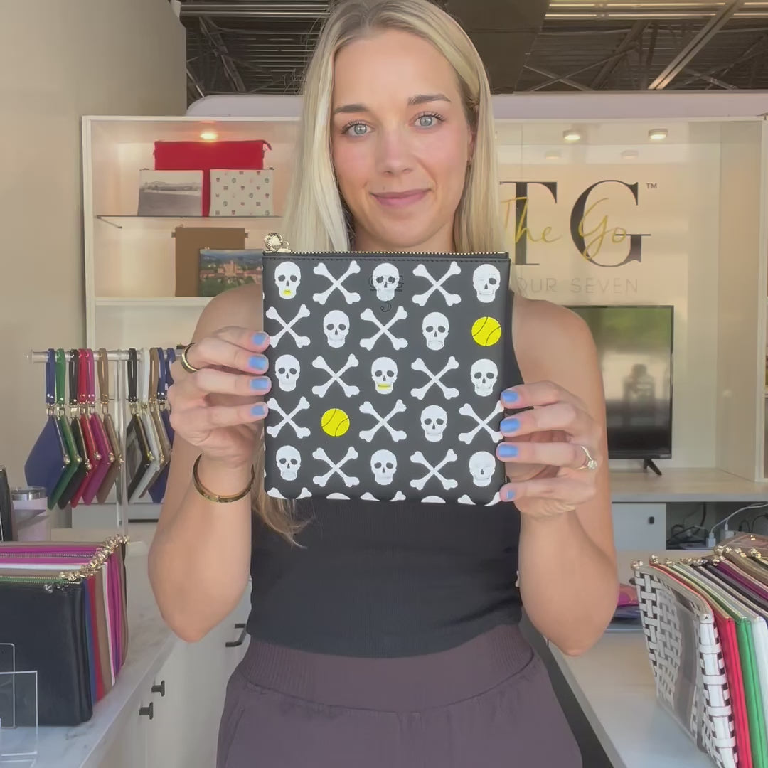 Load video: #3 Holly Skull Tennis Pouch