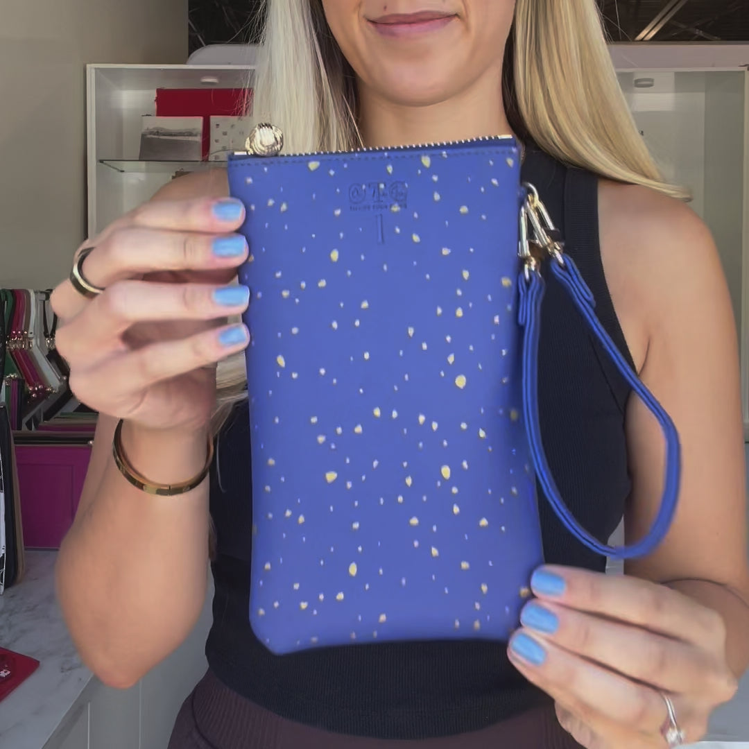 Load video: #1 Nicole Dot Navy Crossbody Wristlet