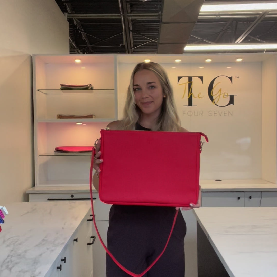 Load video: #9 Orange Padded Crossbody Techie