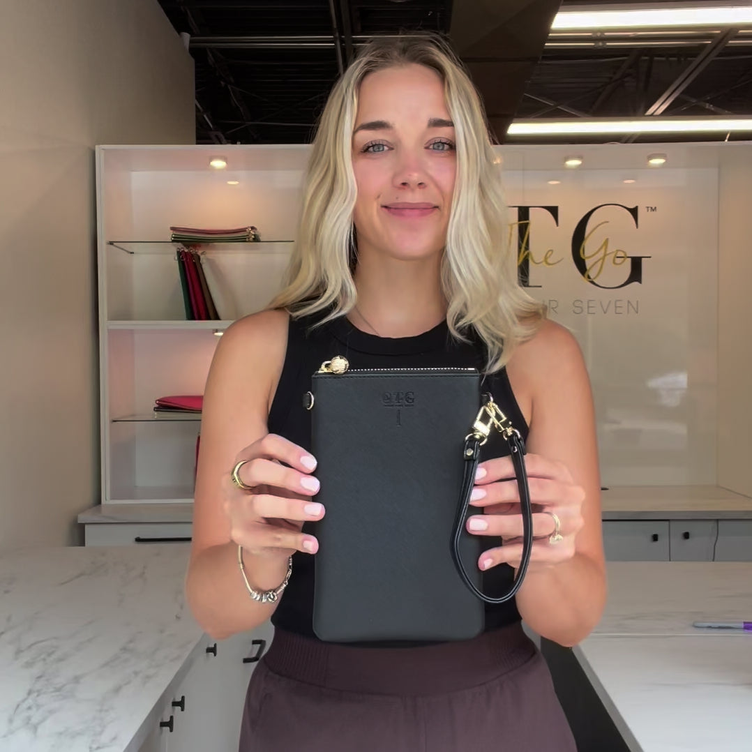 Load video: #1 Black Crossbody/Wristlet