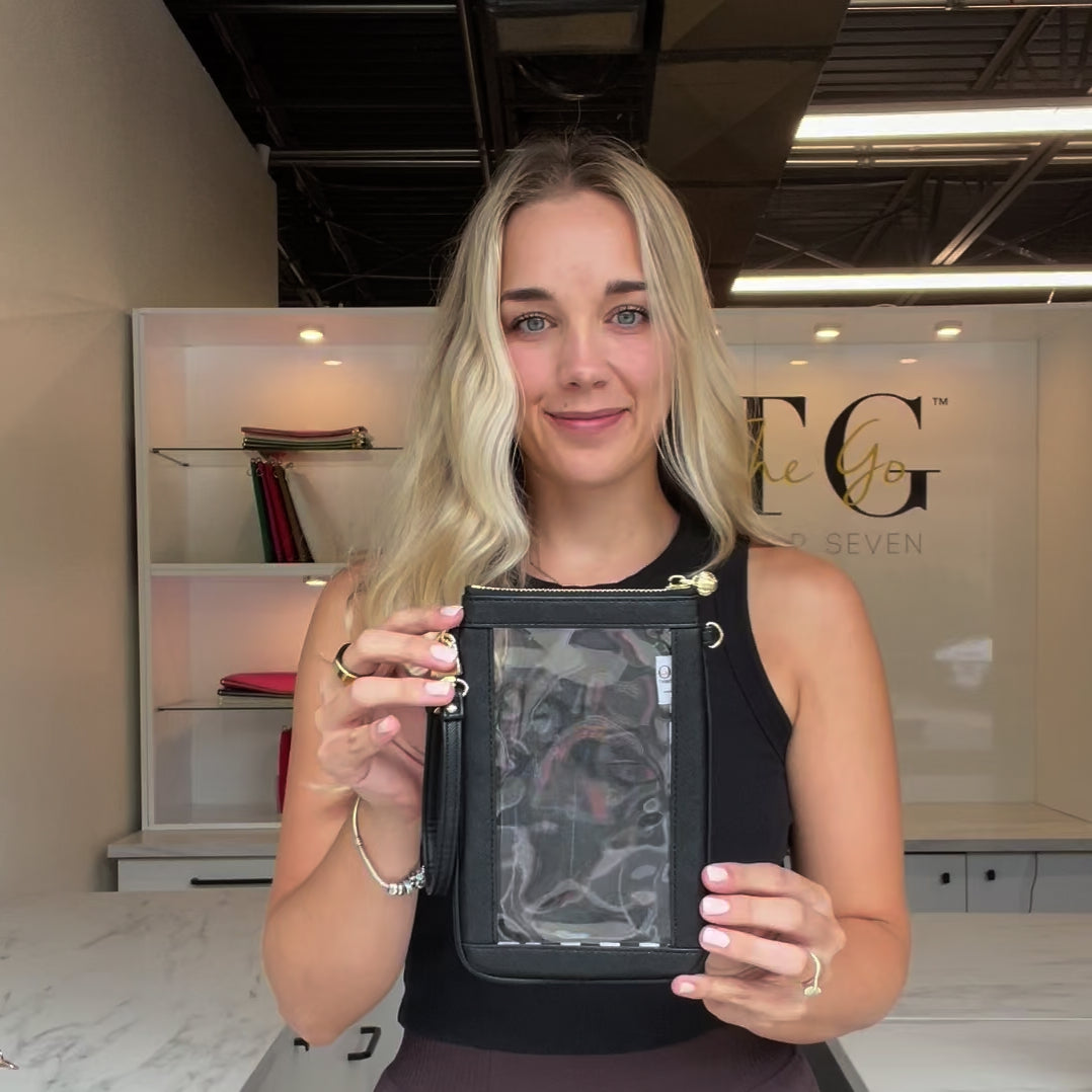 Load video: #1 Double Nudie Black Crossbody Wristlet