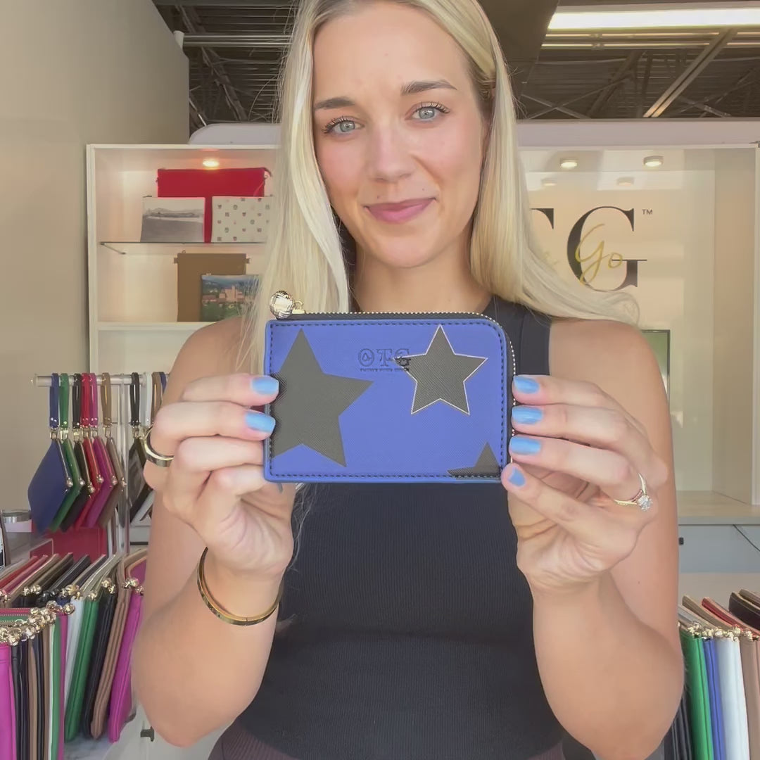 Load video: Card Case Sam Star Navy